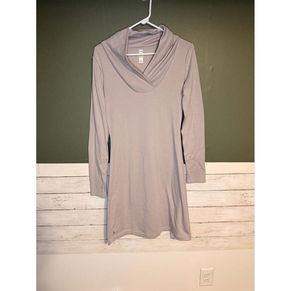 Lole Modal Dress Small Lavender Grey Calm Cowl Neck Long‎ Sleeve Tunic Yoga